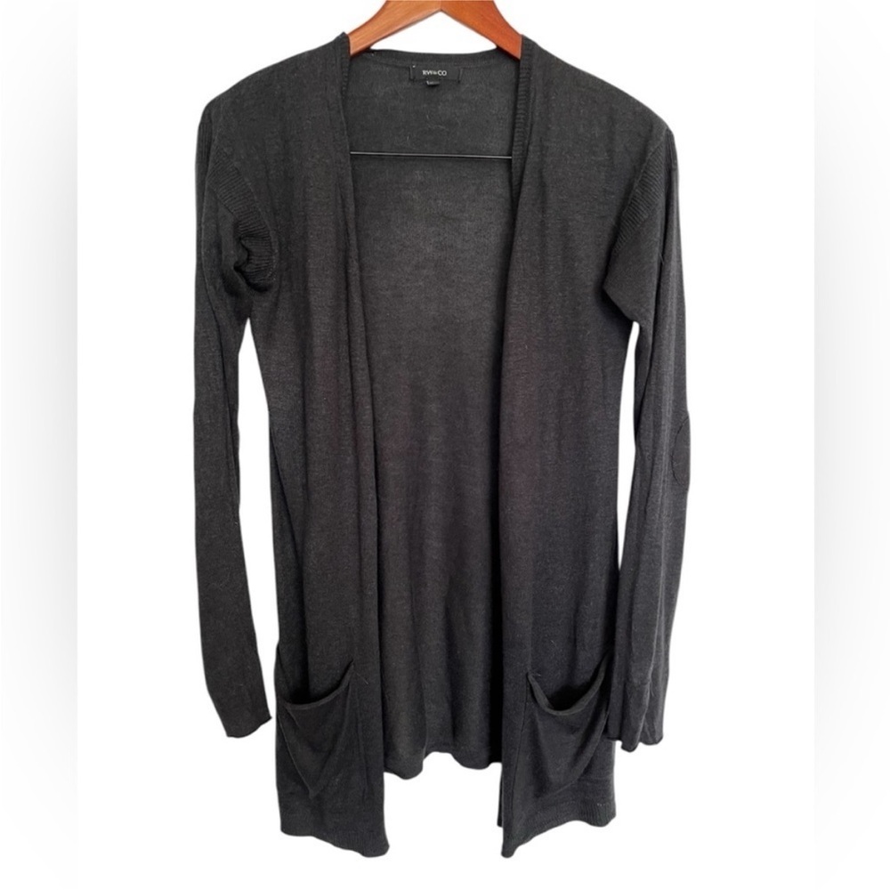 FREE with purchase RW&CO Chic Black Open Front Cardigan With Pockets Size XS